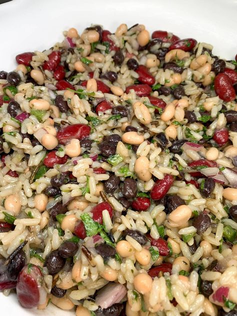 Wild Rice and Bean Salad - Hot Rod's Recipes Raw Beans Recipe, Wild Rice Recipes Side Dishes, Recipes Supper, Wild Rice Salad Recipe, Rice Recipes Side, Kidney Bean Salad, 2024 Meals, Menstrual Phase, Good Protein