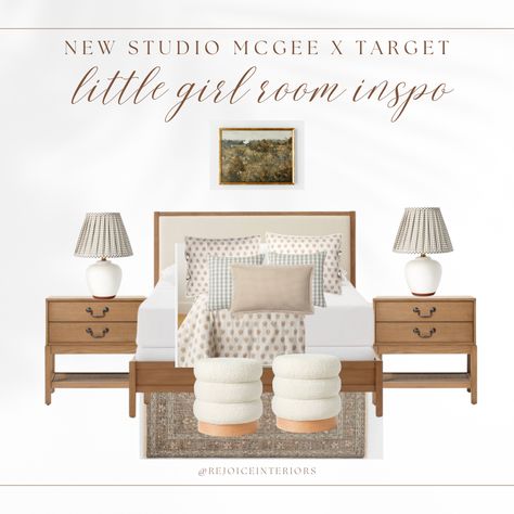 Girl bedroom inspiration using Studio McGee x Target new arrivals. Classic vintage feel. Studio Mcgee Girls Bedroom, Girl Bedroom Inspiration, Girls Room Design, Studio Mcgee, News Studio, Dream Decor, Classic Vintage, Girl Room, Beautiful Wallpapers