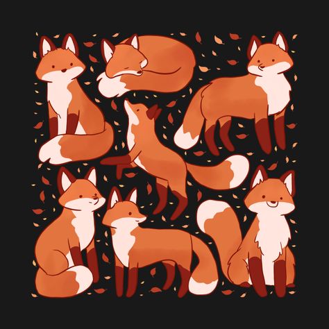 Cute Artstyle, Foxes Illustration, Cute Fox Illustration, Foxes Cute, Cute Fox Drawing, Cute Foxes, Fox Artwork, Fox Drawing, Fox Kids