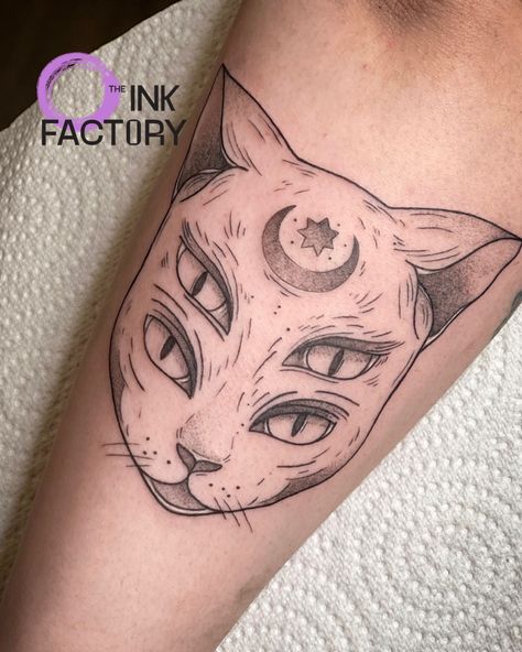 Trippy Kitty , done by @rafa.inkreligion . Drop us a DM or email to make a booking. #TheInkFactory #DublinTattoo #Ireland #Tattoo #Inked #Trippy #Kitty #CatTattoo #TrippyTattoo Colorful Animal Tattoos, Trippy Tattoos For Women, Ireland Tattoo, Trippy Cat, Trippy Tattoo, Kitty Tattoo, Cat Tattoo, Body Tattoos, Tattoos For Women