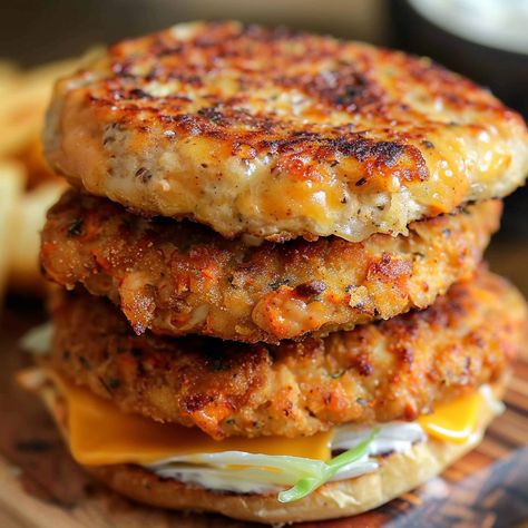 Cheddar Ranch Chicken Burgers Cheddar Ranch Chicken Burgers, Chicken Ranch Burgers, Pesto Ranch Chicken, Ranch Cheddar Chicken, Cheddar Ranch Chicken, Chicken Burger Patties, Ranch Burgers, Classic Burger, Chicken Ranch