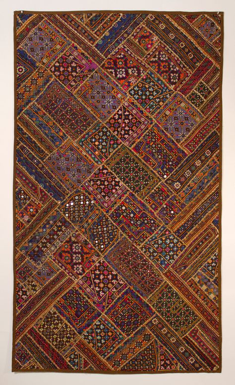 Handcrafted Indian Wall Hanging Tapestry Indian Wall Hanging, Wall Hanging Ideas, Kutch Work Designs, Hanging Ideas, Textile Wall Hangings, Wall Decals For Bedroom, Indian Patterns, Crazy Patchwork, Wall Hanging Tapestry