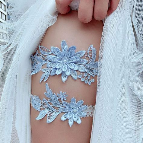 CITUYER Garters for Brides Wedding Garter Elasticated Soft Lace Garter Bridal Wedding Accessories Bride to be Gifts Lace Wedding Garter Set, Bridal Garter Lace, White Garters, Wedding Garter Lace, Blue Garter, Bridal Garters Set, Leg Garter, Wedding Garter Set, Women Bride