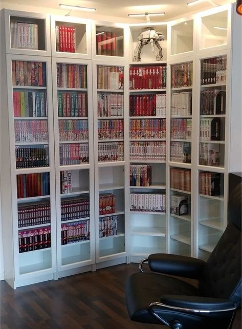 Manga Shelf, Anime Bedroom Ideas, Gamer Aesthetic, Geek Room, Army Room Decor, Otaku Room, Study Room Decor, Cute Room Ideas, Gamer Room