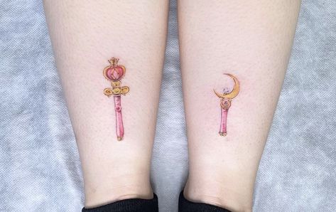 Sailor Moon Stick Tattoo, Sailor Moon Heart Tattoo, Sailor Moon Wand Tattoo, Moon Obsession, Sailor Moon Wands, Stick Tattoo, Wand Tattoo, Sailor Moon Tattoo, Moon Tattoos