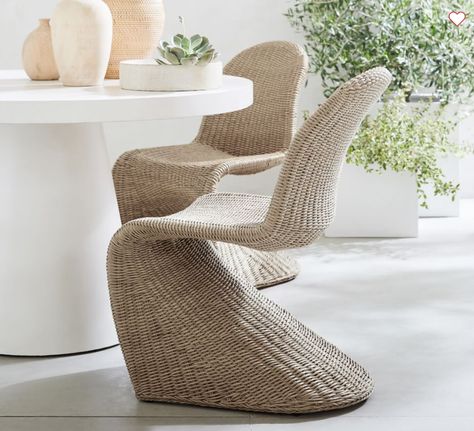 Wicker Dining Chair, Wicker Dining Chairs, Outdoor Dining Chair, Outdoor Dining Furniture, Chair Bench, Pottery Barn Teen, Outdoor Dining Chairs, Open Box, Round Dining