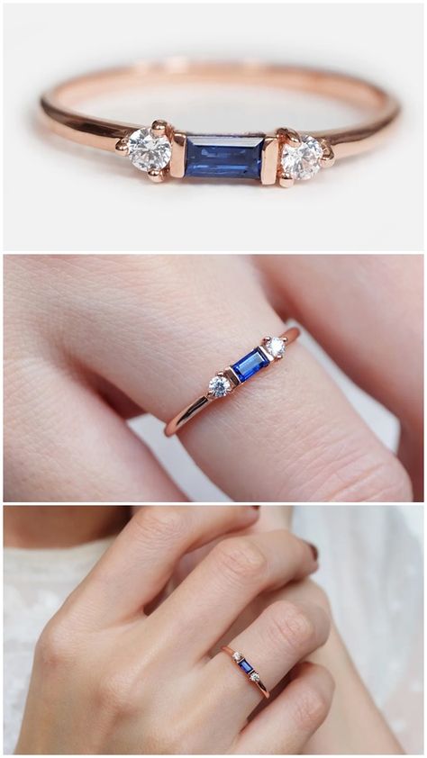 Gold Blue Sapphire Ring, Dainty Promise Ring, Ring Blue Sapphire, Graduation Rings, Cute Engagement Photos, Diamond Ring Engagement, Sapphire Rings, Ring Sapphire, Blue Sapphire Ring