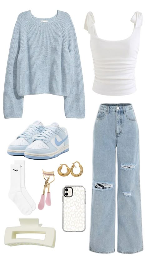 Everyday Casual Outfits, Casual Preppy Outfits, Trendy Outfits For Teens, Casual Day Outfits, Outfit Inspo Casual, Cute Preppy Outfits, Outfits For School, Cute Outfit Ideas, Cute Everyday Outfits