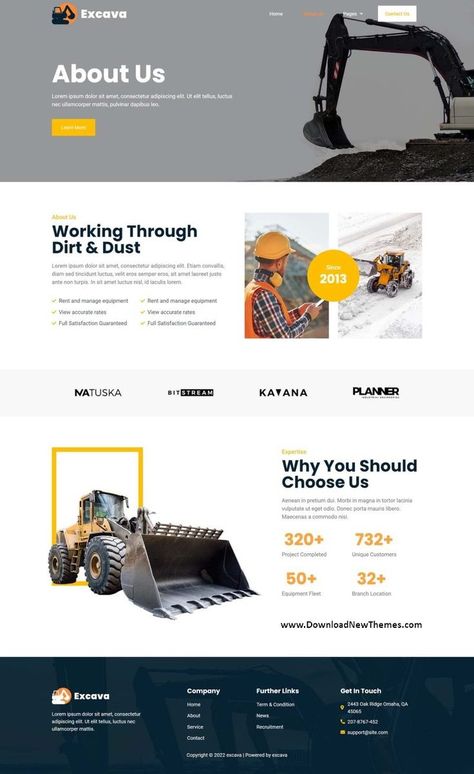 About Us Elementor Template Kit Construction Website Templates, About Us Page Design, Web Design Websites, Landing Page Inspiration, Landing Page Examples, Technology Theme, General Contracting, Professional Website Design, Consistency Is Key