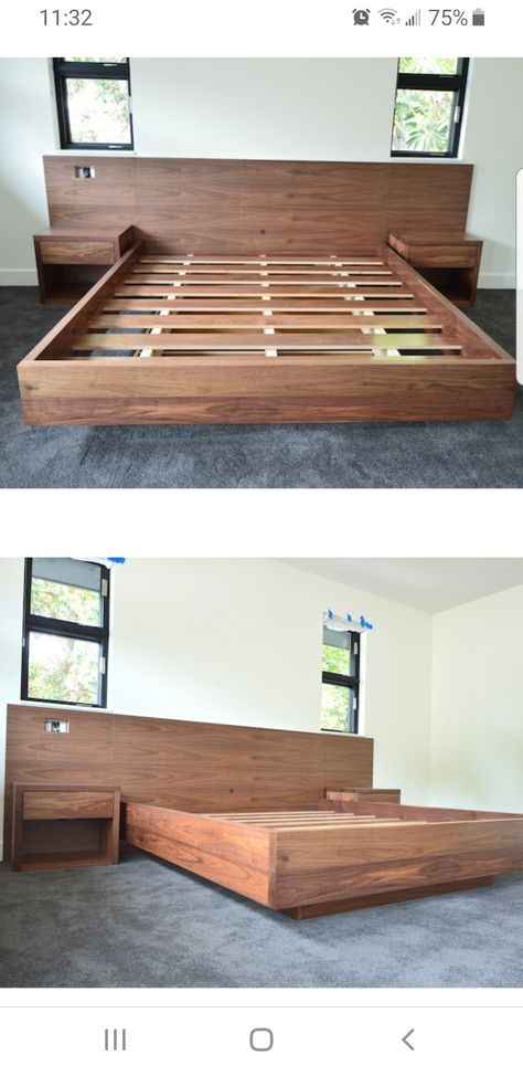 Japanese Floating Bed, Japanese Bed, Floating Bed, Wood Work, Work Ideas, Storage Bench, Floating, Bench, Woodworking