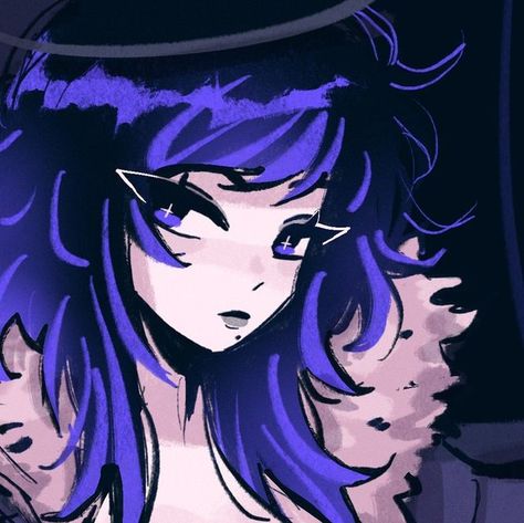 Purple Hair Icon, Pink Hair Oc, Icons Women, Basketball Drawings, Girl Pfps, Hair Icon, Pfp Ideas, Goth Art, Fnaf Funny