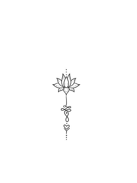 Lotus Flower With Unalome Tattoo, Unique Unalome Designs, Small Lotus Flower Tattoo Design, Red Unalome Tattoo, Lotus Unalome Tattoo Design, Lotus Sternum Tattoo Women, Beginner Tattoos Ideas For Women, Geometric Lotus Tattoo Design, Daffodil Spine Tattoo