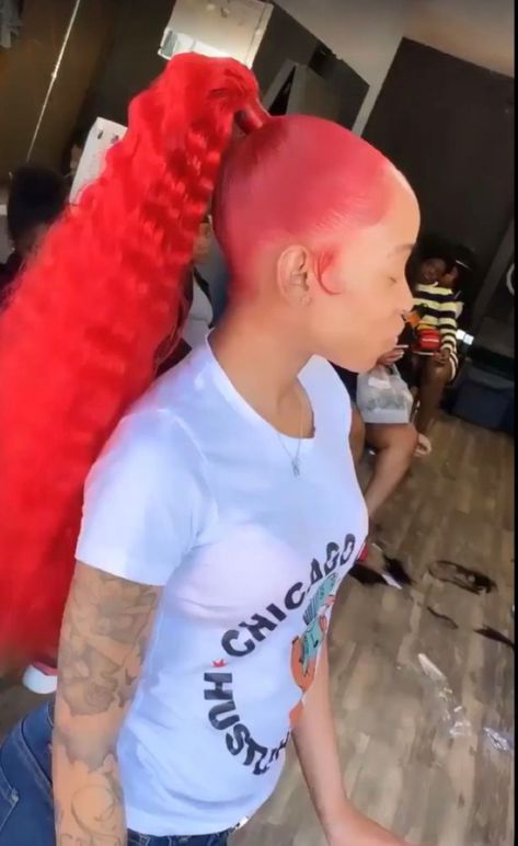 Red Curly Ponytail Black Women, Ginger Half Up Half Down Weave, Red Ponytail Hairstyles For Black Women, Black Womens Hairstyles, Red Ponytail, Frontal Ponytail, Slick Ponytail, Slicked Back Ponytail, Weave Ponytail Hairstyles