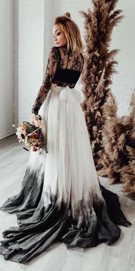 Non Traditional Wedding Dresses, Gothic Wedding Dresses, Wedding Dresses 2023, Ombre Wedding Dress, Dark Wedding Theme, Halloween Themed Wedding, Non Traditional Wedding, Viking Wedding, Gothic Wedding Dress