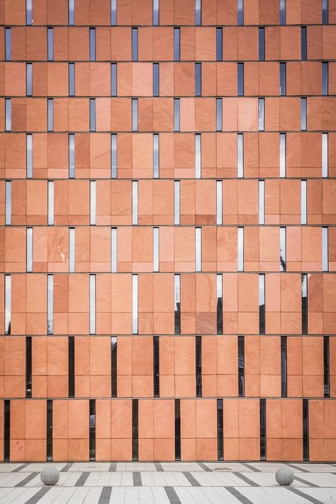 Terra Cotta Facade Detail Facade Detail, Facade Pattern, Building Skin, Facade Cladding, Stone Facade, Brick Architecture, Brick Facade, Brick Patterns, Brick Design