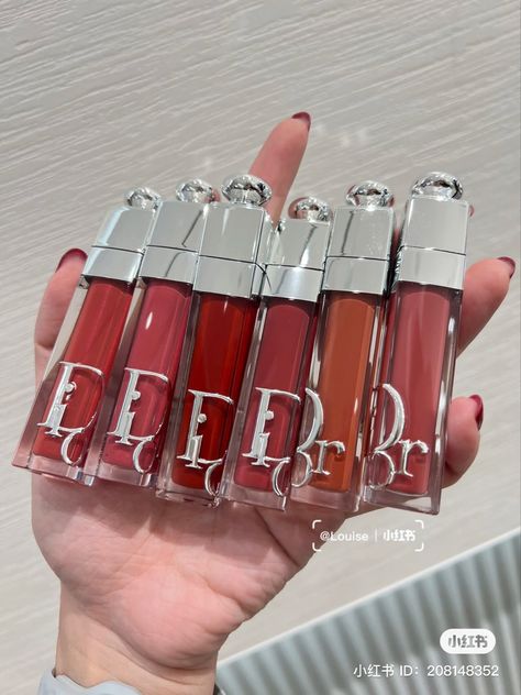 Gloss Dior, Dior Products, Gloss Aesthetic, Fur Nails, Nail Sunny, Shimmer Rose, Dior Lipgloss, Dior Addict Lip Maximizer, Alat Makeup