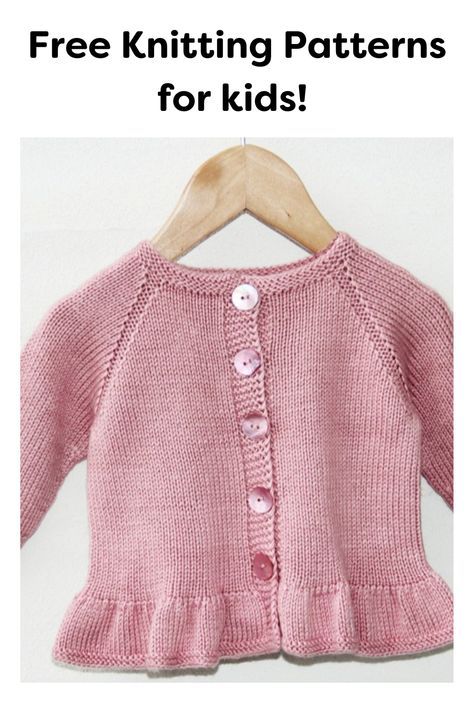 Free Pattern - Knitted Cardigan For kids! Free Patterns For Baby Sweaters, Knitting For Baby Girl, Baby Girl Cardigan Knitting Pattern Free, Baby Cardigans To Knit Free Pattern, Baby Girl Sweater Knitting Pattern, Knit Baby Cardigan Pattern Free, Girls Cardigan Knitting Pattern Free Children, Kids Cardigan Knitting Pattern, Toddler Cardigan Knitting Pattern Free