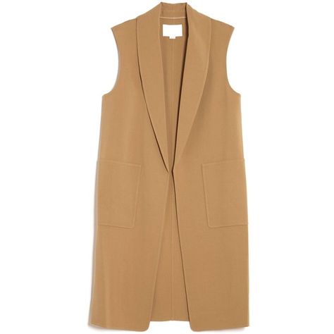 Alexander Wang Wool Oversized Vest ($795) ❤ liked on Polyvore featuring outerwear, vests, jackets, coats, beige, sleeveless vest, wool sleeveless vest, long wool vest, long sleeveless vest and wool vest Alexander Wang Cardigan, Long Sleeveless Vest, Long Waistcoat, Sleeveless Waistcoat, Safari Chic, Wool Waistcoat, Oversized Vest, Beige Vest, Sleeveless Coat