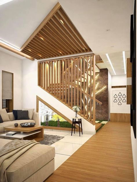 Living Area Interior Design, Staircase Garden, Stairs Interior Design, Living Area Interior, Stairs Interior, Staircase Design Modern, Kerala Home, Stairs In Living Room, Living Area Design