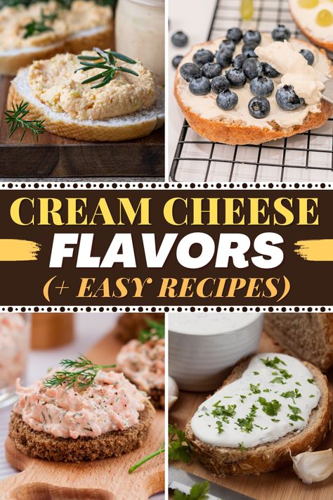 Cream Cheese Flavors (+ Easy Recipes) How To Make Flavored Cream Cheese, Homemade Vegetable Cream Cheese, Honey Almond Cream Cheese Spread, Cream Cheese Bagel Spread, Flavored Cream Cheese Recipes For Bagels, Herbed Cream Cheese Recipe, Cream Cheese Spread For Bagels, Flavored Cream Cheese Recipes, Sandwich Cream Cheese