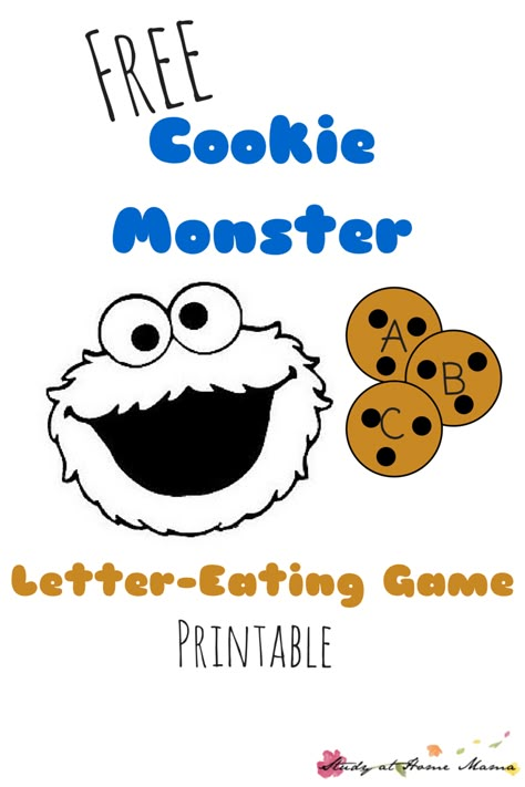 Free Cookie Monster Letter-Eating Game Printable: Hands-on alphabet learning with an easy tissue box toy Cookie Monster Printable, Cookie Monster Games, Printable Hands, Monster Printable, Eating Cookie, Sandpaper Letters, Cookies Monster, Study At Home, Monster Activities