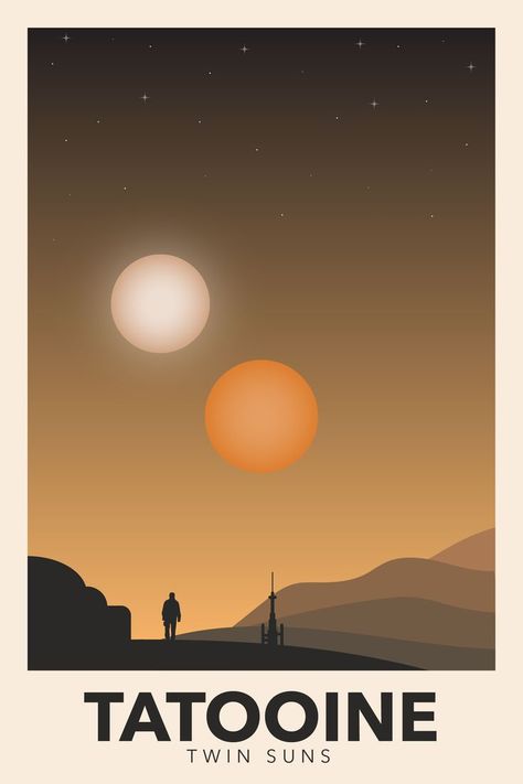 Luke Skywalker Art, Star Wars Tatooine, Star Wars Travel Posters, Wall Poster Art, Sun Drawing, Star Wars Wall Art, Star Wars Painting, Star Wars Room, Star Wars Luke