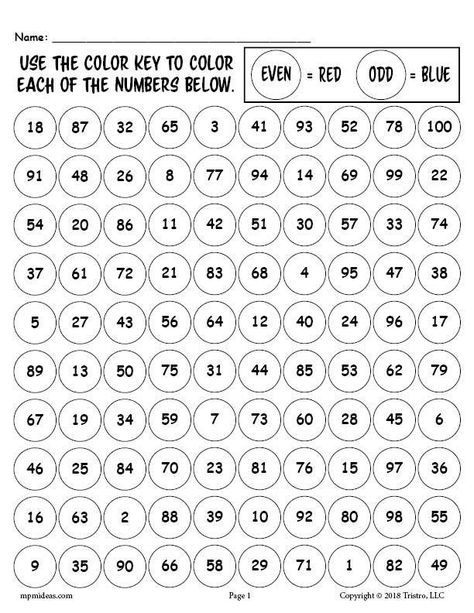 Odd And Even Numbers Worksheet