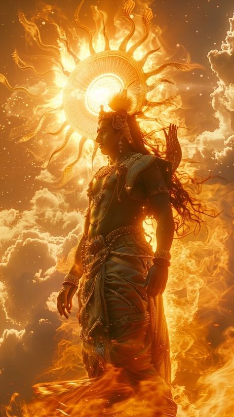 Surya Dev Wallpaper, Karna Mahabharata Wallpaper, God And Universe, Karna Mahabharata, Surya God, Sun God Surya, God Of Sun, Sun Gods, Golden Chariot