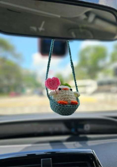 Car Hanger Crochet Chick Patterns FREE Crochet Rearview Mirror Hanger, Crochet Things To Hang In Car, Crochet Air Freshener Holder, Free Crochet Car Decor Patterns, Crochet Rear View Mirror Pattern, Free Crochet Patterns Car Accessories, Hanging Crochet Car Decor, Crochet Mirror Hanging Free Pattern, Crochet Car Hanging Pattern