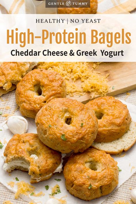 Cheddar Cheese Bagels with Greek Yogurt [No Yeast] Gluten Free Bagels No Yeast, Protein Bagels With Greek Yogurt, Greek Yogurt Almond Flour, Bagels With Greek Yogurt, Protein Bagel Recipe, High Protein Bagels, Batch Prep, Protein Bagels, Protein Bread Recipe