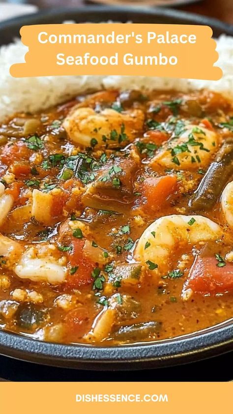 Commander’s Palace Seafood Gumbo – Dish Essence Southern Seafood Gumbo, Cajun Seafood Gumbo Recipe Louisiana, Seafood Gumbo Recipe Louisiana, New Orleans Seafood Gumbo, Sunday Traditions, Cajun Seafood Gumbo, New Orleans Gumbo, Seafood Gumbo Recipe, Jewish Foods