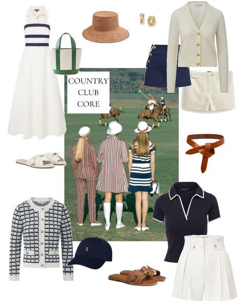 Country Vs Country Club Outfits, Country Club Aesthetic Outfits, Country Club Outfits, Country Club Outfit, Country Club Aesthetic, Golf Baby Showers, Golf Baby, Club Aesthetic, Clubbing Aesthetic