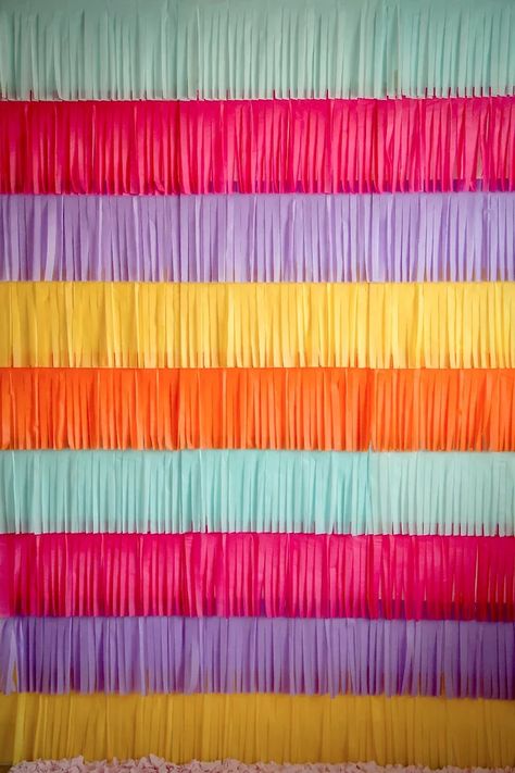 Cinco de Mayo FIESTA! — The Creative Heart Studio Tissue Paper Fringe, Tacos And Margaritas, Pink Shag Rug, Gold Foil Balloons, Fiesta Birthday Party, Twin First Birthday, Diwali Party, Fringe Backdrops, Fiesta Theme