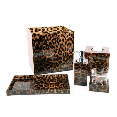 Leopard Bathroom, Leopard Print Bathroom, Turquoise Bathroom Decor, Animal Print Bathroom, Modern Bathroom Accessories, Trash Containers, Print Bathroom, Perfume Tray, Wall Decor Design