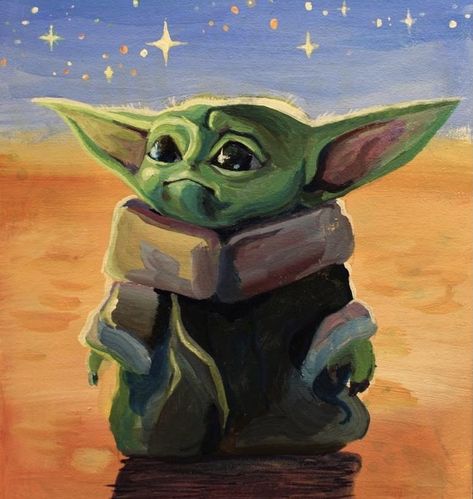 Yoda Drawing, Yoda Art, Star Wars Painting, Yoda Wallpaper, Disney Paintings, Galaxy Painting, Galaxy Art, Pinturas Disney, Small Canvas Art