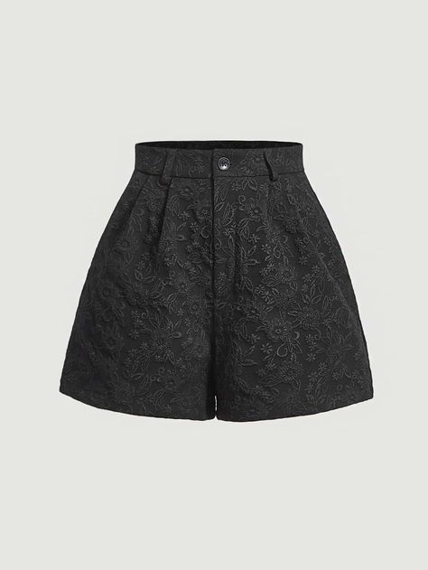 SHEIN MOD Jacquard Fold Pleated ShortsI discovered amazing products on SHEIN.com, come check them out! Lady Loki, Women Shorts, Pleated Shorts, Floral Shorts, Ditsy Floral, Dream Clothes, House Inspo, Black Casual, Get The Look