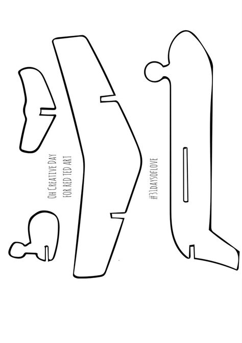 airplane template printable - Google Search Cardboard Airplane, Airplane Template, Airplane Birthday Party Decorations, Paper Airplane Template, 4de Verjaardag, Airplane Crafts, Cardboard Model, Airplane Print, Airplane Birthday Party