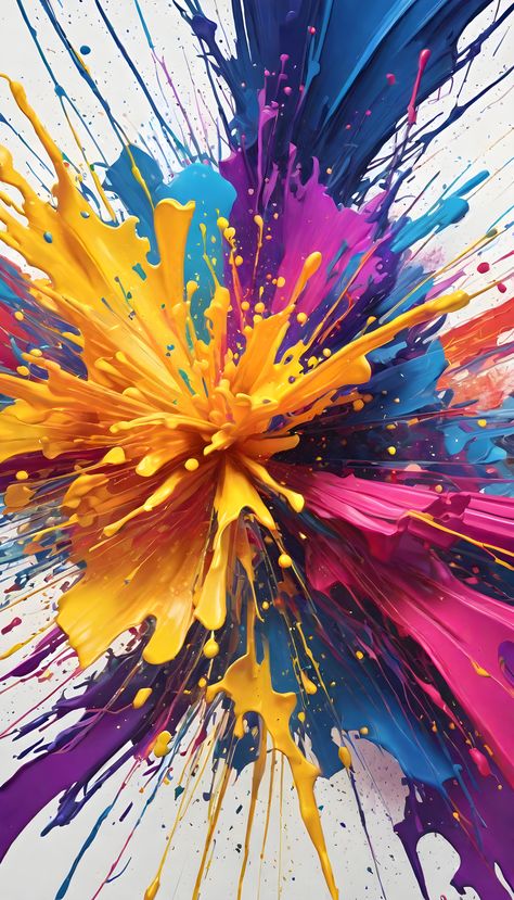 An explosive burst of paint splatters in a dynamic array of vibrant colors, capturing a moment of creative energy unleashed with bold and abstract intensity. Pretty Backrounds, Color Splash Effect, Background Artwork, Colors Wallpaper, Cup Wraps, Paint Splatters, Iphone Wallpaper Photos, Beautiful Fantasy Art, Cellphone Wallpaper