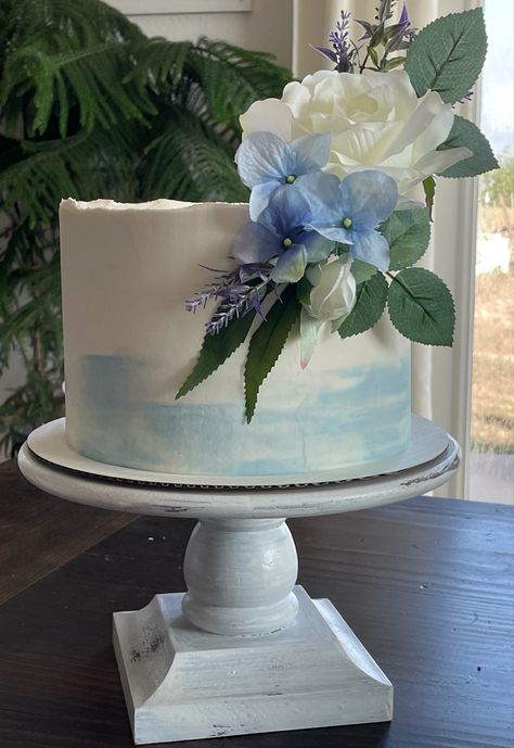 Cake Toppings, Blue Skies, Dessert Ideas, Cake Ideas, Cake Desserts, Cake Stand, Wedding Cake, Blue Sky, Wedding Cakes