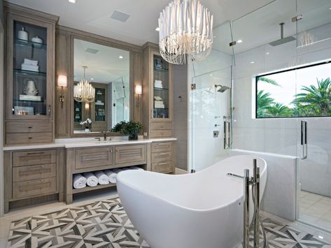 Modern Living in Florida - Transitional - Bathroom - Miami - by Pineapple House Interior Design | Houzz Transitional Entry, Miami House, Pineapple House, Living In Florida, Mosaic Tile Designs, Aluminium Windows And Doors, Florida Design, Transitional Bathroom, House Interior Design