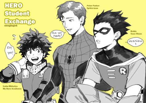 Drag Me To Work 💤 on Twitter: "Hero Student Exchange 😆… " Student Exchange, Fandom Crossover, My Hero Academia Shouto, Boku No Hero Academia Funny, Cartoon Crossovers, Anime Crossover, My Hero Academia Episodes, Hero Academia Characters, Marvel Memes