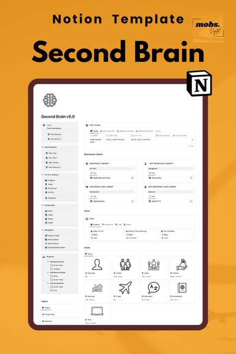 #Notion_Second_Brain_Dashboard #Notion_Organization_Ideas #Second_Brain_Notion #Brain_Template Notion Second Brain Dashboard, 2nd Brain, Library Notion, Productivity Board, Brain Knowledge, Second Brain Notion, Brain Template, Notion Second Brain, Knowledge Management System