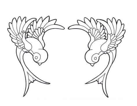 Sparrow Outline, Swallow Stencil, Pretty Embroidery Patterns, Swallow Birds, Sparrow Tattoo, Outline Tattoo, Tatuaje A Color, Embroidery Transfers, Furniture Redo