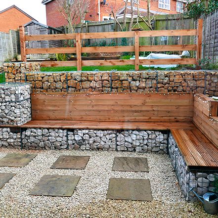 Gabion Wall Design, Gabion Retaining Wall, Backyard Retaining Walls, Gabion Fence, Garden Retaining Wall, Gabion Baskets, Gabion Wall, Sloped Backyard, Landscaping Retaining Walls