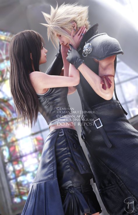 Tifa Ff7 Remake, Final Fantasy Cloud Strife, Final Fantasy Vii Cloud, Final Fantasy Cloud, Cloud And Tifa, Advent Children, Final Fantasy Collection, Final Fantasy Artwork, Final Fantasy Vii Remake