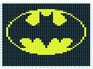 Batman Logo Chart | lystessa | Flickr Crochet Batman Blanket, Crochet Batman, Logo Batman, Batman Symbol, Chart Pattern, Mode Crochet, Pixel Crochet, Batman Logo, Pixel Pattern