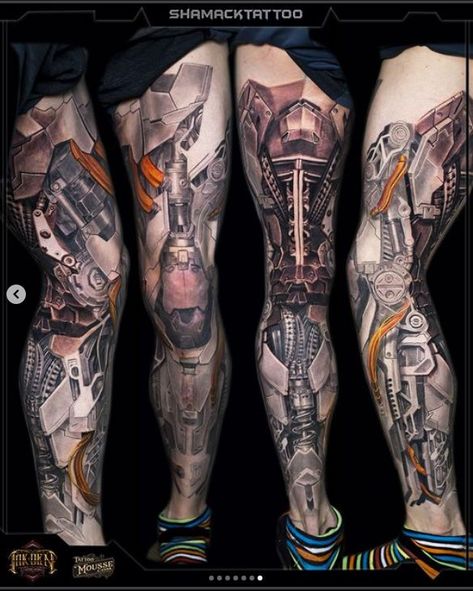 Leg sleeve (in progress) by Shmack. To book message us, call 07957 021702 or e-mail: inkden.tattoo@gmail.com Inkden Tattoo Studio 53ff Albert Road Blackpool, FY1 4PW #3dtattoo #zbrush #mechanicaltattoo #biomechanicaltattoo #biomechanical #3dtattoo #tattooart #realismtattoo #zbrush #cabletattoo #organicforms #sleeve #tattoosleeve #arttattoo #realistic Terminator Leg Tattoo, Biomechanical Tattoo Design Leg, Bionic Leg Tattoo, Biomech Tattoo, Biomechanical Tattoo Design, Mechanic Tattoo, Full Tattoo, Biomechanical Tattoo, Leg Sleeve Tattoo