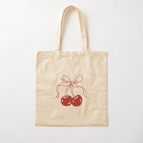 Get my art printed on awesome products. Support me at Redbubble #RBandME: https://www.redbubble.com/i/tote-bag/Cherrys-by-Elaclothes/155932513.P1QBH?asc=u Diy Carry Bag, Cute Bag Painting Ideas, Gift Bag Drawing Ideas, Tote Bag Painting Ideas Coquette, Painting Bags Aesthetic, Tot Bag Design Ideas, Bag Drawing Design, Tote Bag Inspo Painting, Cute Painted Tote Bags