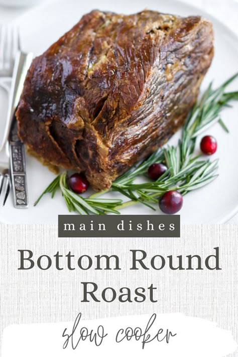 One of our most popular recipes, Slow Cooker Bottom Round Roast is prepared with mixed vegetables and beef broth, for a succulent, tender roast recipe! #bottomroundroasterecipes #bottomroundroast #slowcookerrecipes | spiritedandthensome.com Slow Cooker Round Roast, Holiday Roast Beef, Bottom Round Roast Recipes, Bottom Round Roast, Mac And Cheese Recipe Soul Food, Crockpot Roast Recipes, Pot Roast Crock Pot Recipes, Slow Cooker Roast Beef, Recipes Slow Cooker