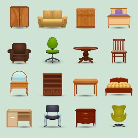 Bookshelf Wardrobe, Sofa Bookshelf, Cartoon Furniture, Wardrobe Office, Zestaw Ikon, Paint Your House, Free Icon Set, Cartoon House, Pink Chair